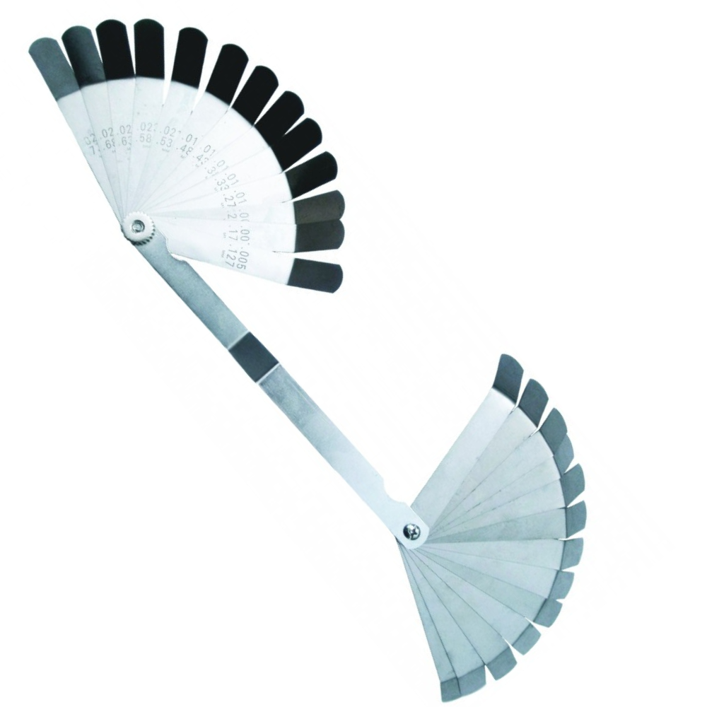 Offset Feeler Gauge Set – 26 Pieces, 0.127–0.762 mm