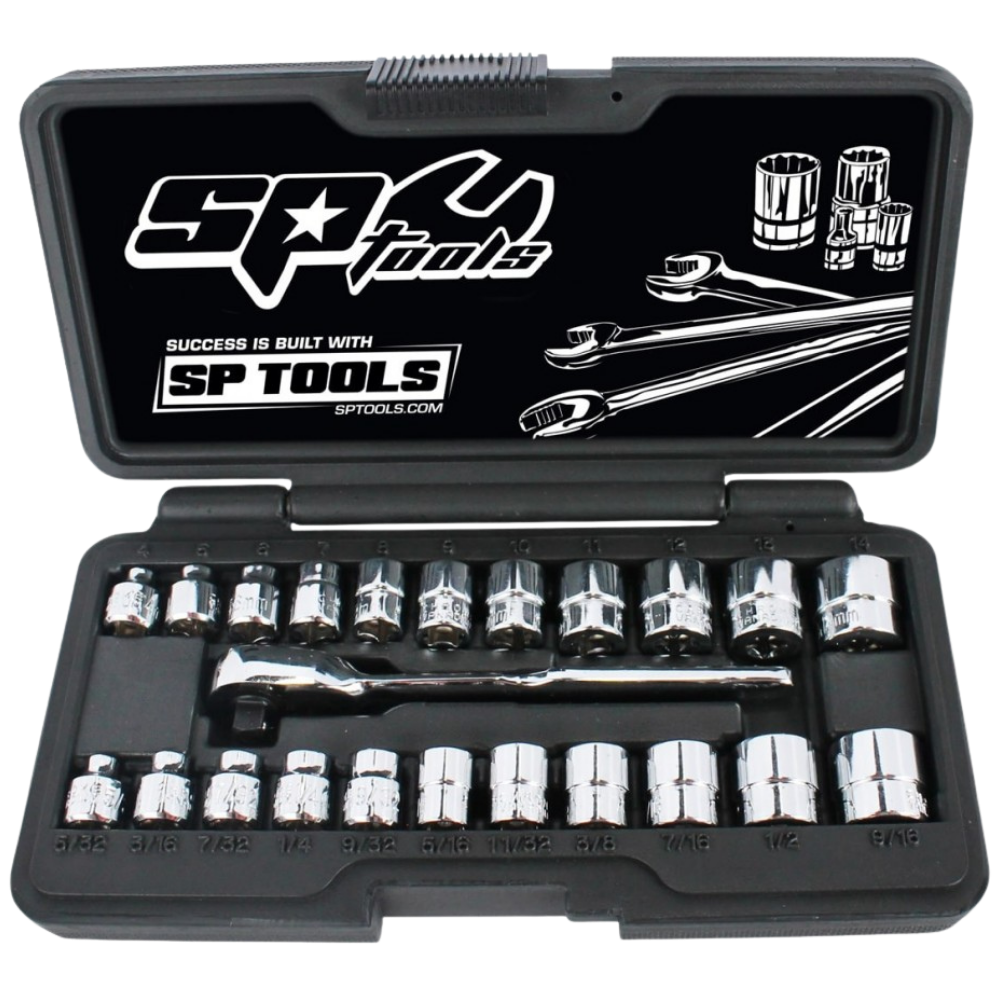 [SP20121] 1/4" Low-Profile Socket Set – Metric/SAE – 23 Pieces