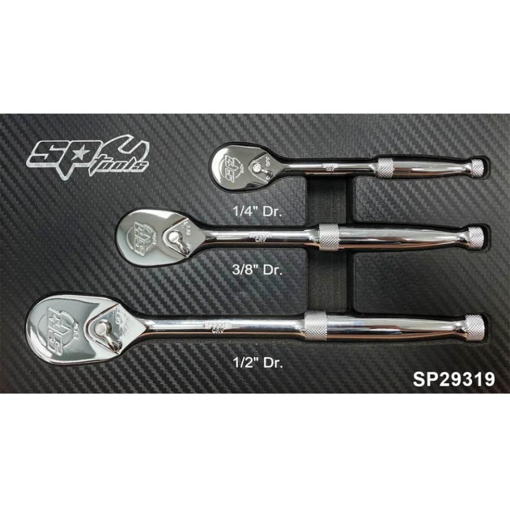 90-Tooth Sealed Head Ratchet Set – 1/4", 3/8" & 1/2" – 3 Pieces